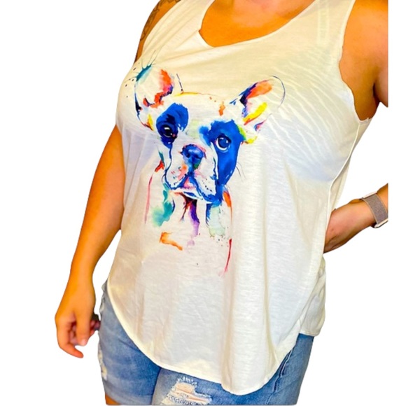 Frenchie racer back tank - Picture 2 of 2